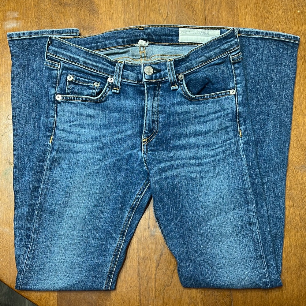 RAG & BONE Ankle Skinny Capri Jeans Women's Sz 27 Blue Dark Wash Denim W1526K520